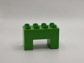 8 nops blok hoog met uitsparing aan de onderkant felgroen Duplo