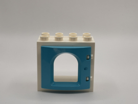 Kozijn wit met poort azuurblauw 2x4 Duplo