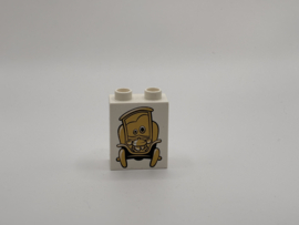 2 nops blok hoog wit oldtimer (Cars) Duplo