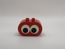Ovaal blok met ogen rood Duplo