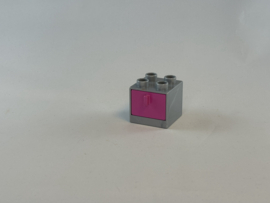 Ladekast grijs met roze lade Duplo