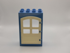 Kozijn  medium blauw met deur rond wit Duplo