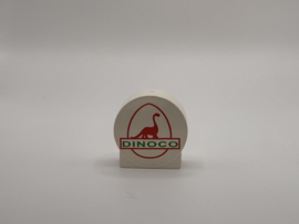 Blok rond 2 nops wit dinoco Duplo