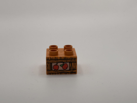 Kist appels op blok licht bruin Duplo