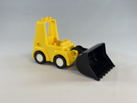 Bulldozer / shovel geel met zwart Duplo