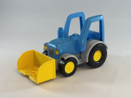 Tractor blauw met schep Duplo