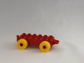 Kar/aanhanger rood geel Duplo