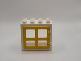 Kozijn wit met raam / deur geel 2x4 Duplo