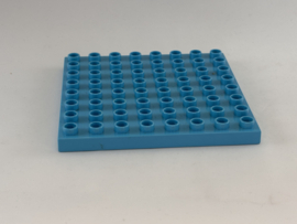 Plaat 8x8 medium azuurblauw Duplo