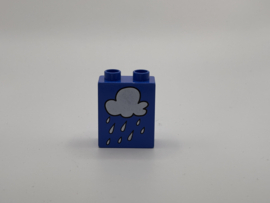 2 nops blok hoog blauw regen wolk Duplo