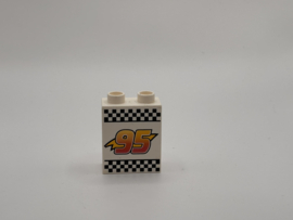 2 nops blok hoog wit  95 (Cars) Duplo