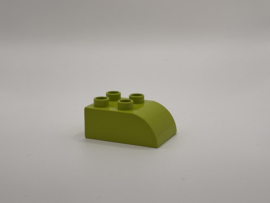 4 nops blok met afgeronde hoek limoengroen Duplo