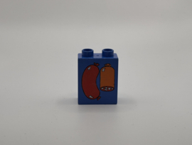 2 nops blok hoog blauw worst Duplo