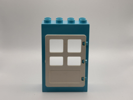 Kozijn azuurblauw met deur wit Duplo
