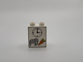 2 nops blok hoog wit voedertijd olifant Duplo