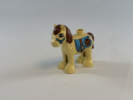 Paard / pony beige met zadel Duplo