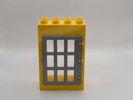 Kozijn geel met tralies grijs Duplo