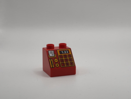 Kassa op schuin blok rood Duplo