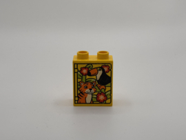 2 nops blok hoog  geel toekan en tijger Duplo