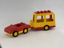 Auto met caravan geel rood Duplo