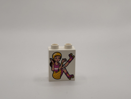 2 nops blok hoog wit skeeleren Duplo