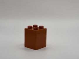 4 nops blok hoog  donkeroranje / bruin Duplo