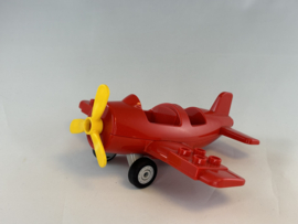 Vliegtuig rood met vast onderstel Duplo