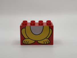 Poten op blok hoog rood Duplo