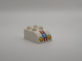 Creatieve auto’s voorkant blok gebogen wit Duplo