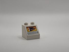 Vliegtuig motor op schuin blok wit Duplo