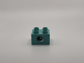 Oog op blok turquoise  Duplo