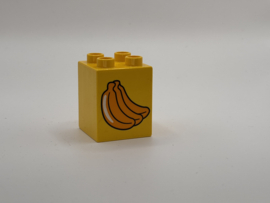 Bananen tros op blok hoog geel Duplo