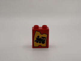 2 nops blok hoog rood  treinkaartje / ticket Duplo