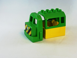 Locomotief voorkant, dak en bak groen en geel Duplo