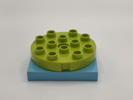 Draaischijf medium azuurblauw / limoengroen Duplo