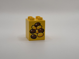Eieren op blok hoog geel Duplo
