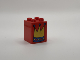 Kroon op blok hoog rood Duplo