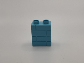 Blok met steenmotief medium azuurblauw Duplo