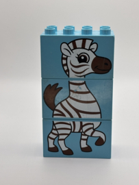 Zebra puzzel blokken blauw Duplo