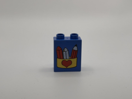 2 nops blok hoog blauw potloden Duplo
