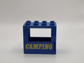 Kozijn blauw  met raam / deur camping 2x4 Duplo