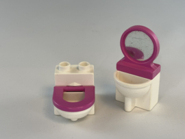 Toilet met wastafel en  Spiegel Duplo