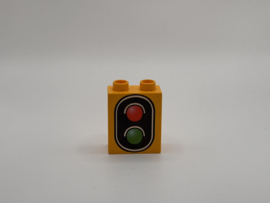 2 nops blok hoog helder lichtoranje stoplicht Duplo