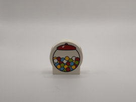 Blok rond 2 nops wit kauwgomballen automaat  Duplo