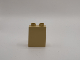 2 nops blok hoog zandkleurig Duplo