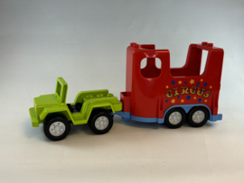Circus paardentrailer met auto Duplo