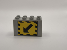 Pijl op blok hoog lichtgrijs Duplo