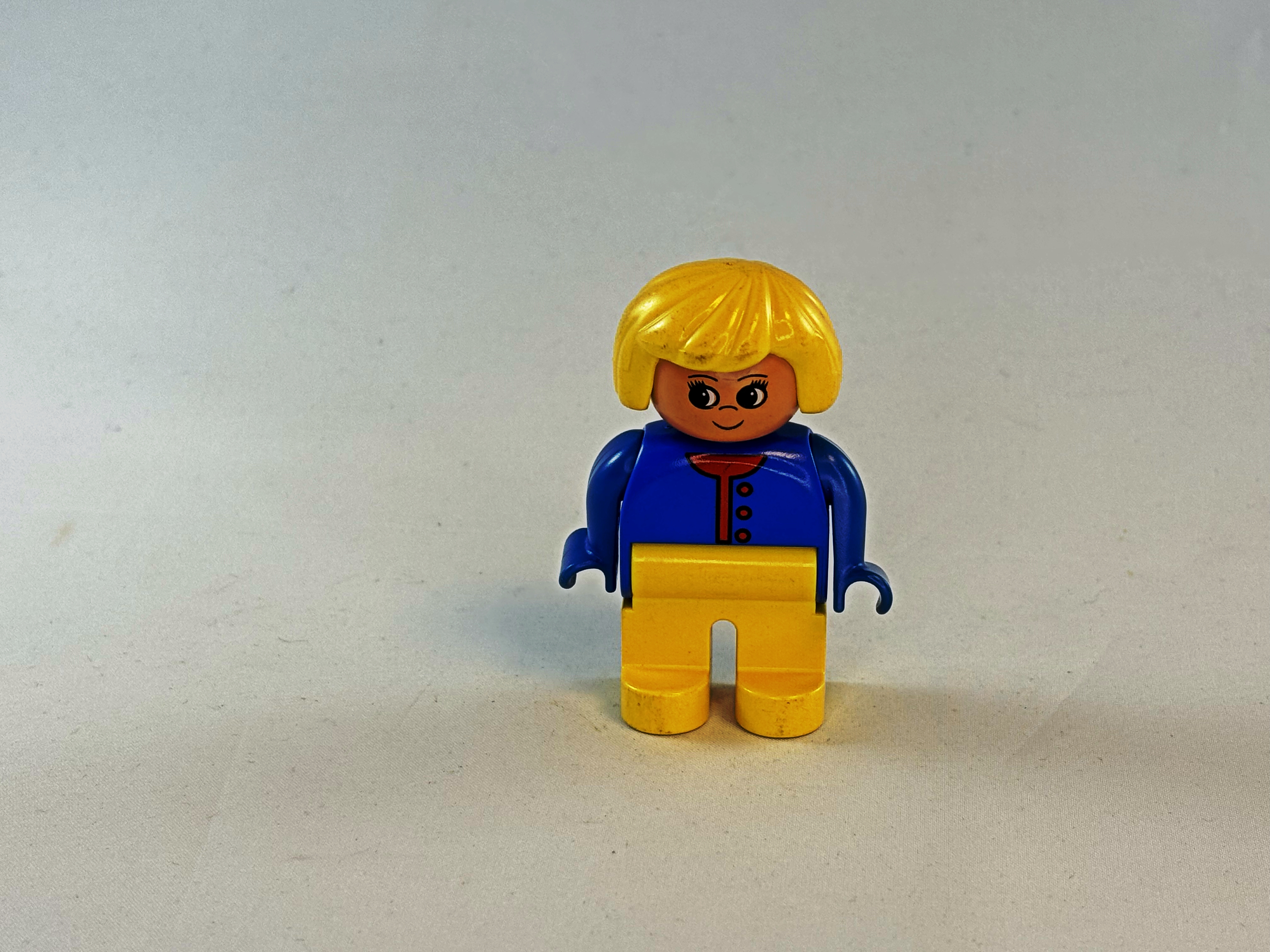 Vrouw blauw geel Duplo