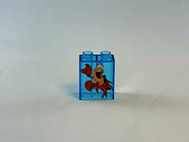 2 nops blok hoog doorzichtig blauw Sebastiaan krab (De Kleine Zeemeermin)