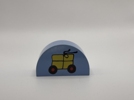 Halfrond blok postkantoor medium blauw  Duplo